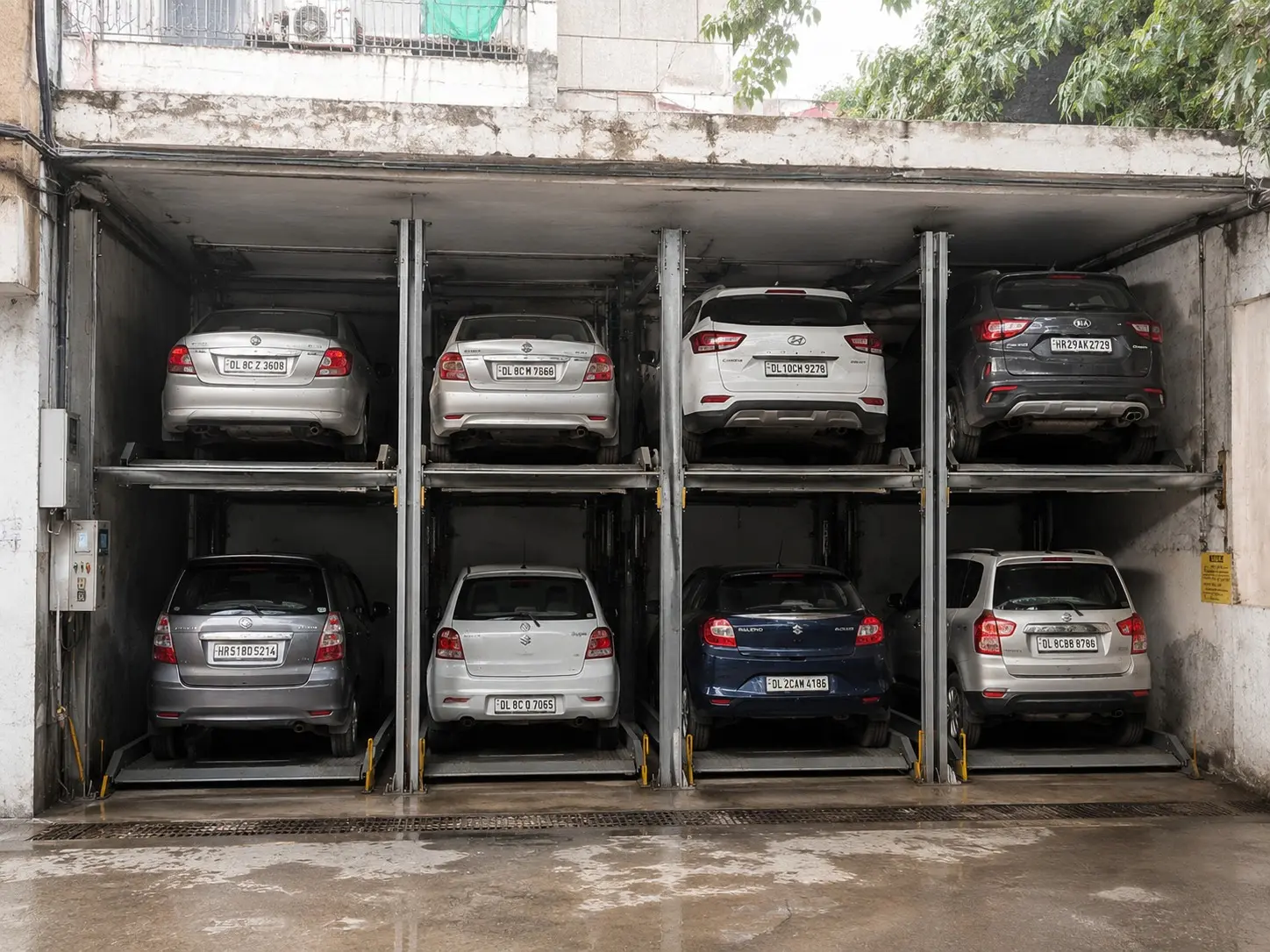 Combination of 2 Level Puzzle Parking System